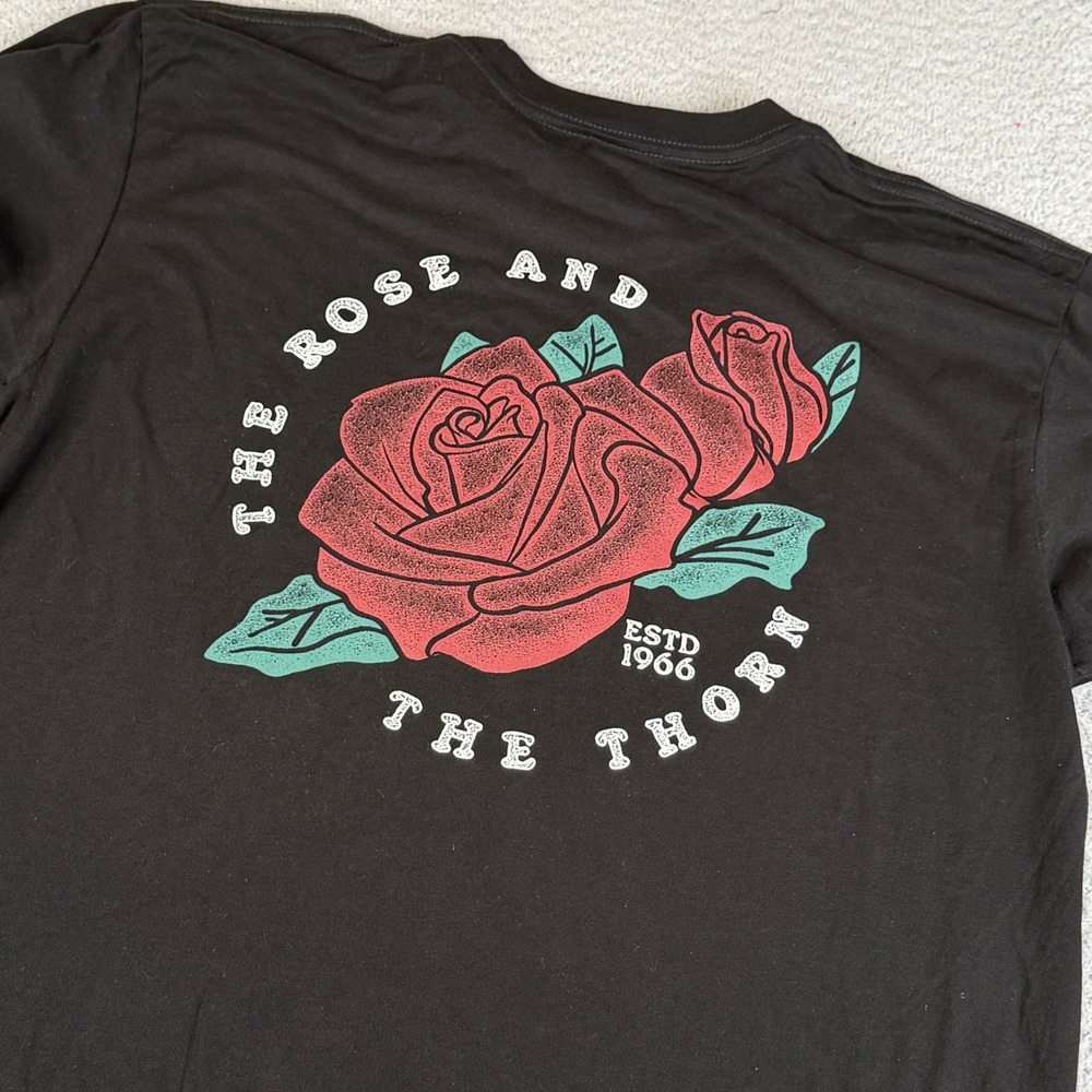 Vans T-Shirt Mens L Black SST Graphic Tee The Rose and the Thorn Surf Skate